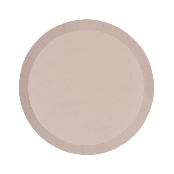 20 Pack White Sand Round Snack Paper Plate - 17cm