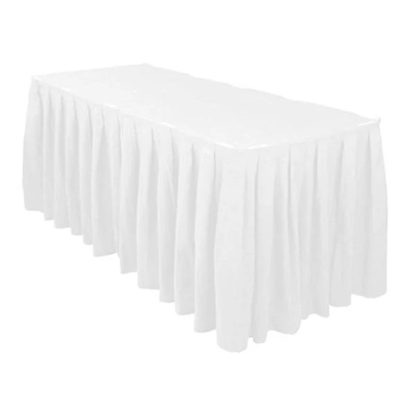 White Rectangle Table Skirt - 427cm