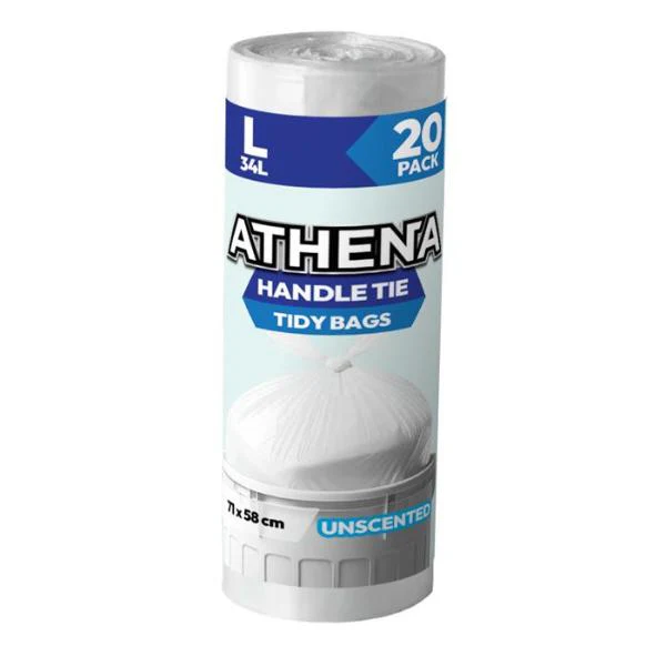 20 Pack Large White Garbage Bag - 35L