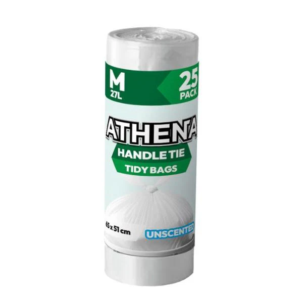 25 Pack Medium White Garbage Bag - 27L