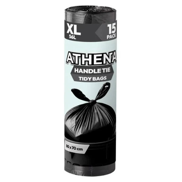 15 Pack X Large Black Garbage Bag - 56L