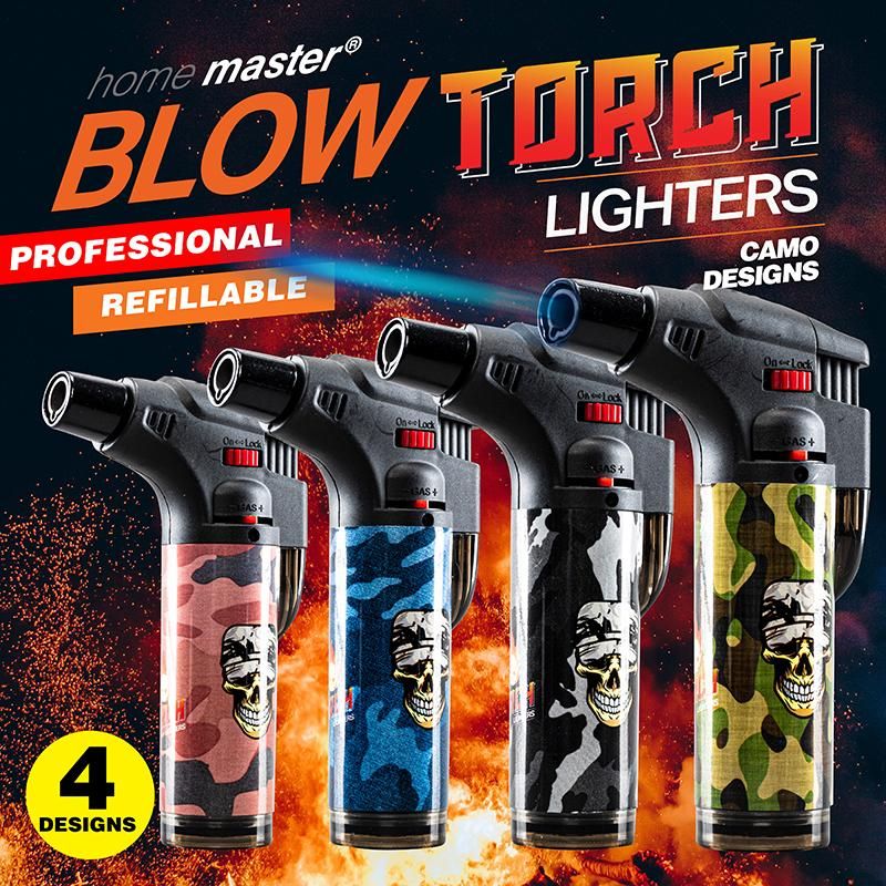 Camo Design Refillable Blow Torch Gas Lighter - 7cm x 12cm - Image 4