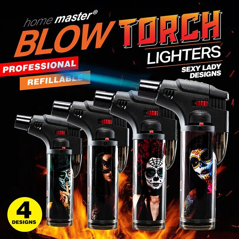Sexy Ladies Design Refillable Blow Torch Gas Lighter - 7cm x 12cm - Image 4