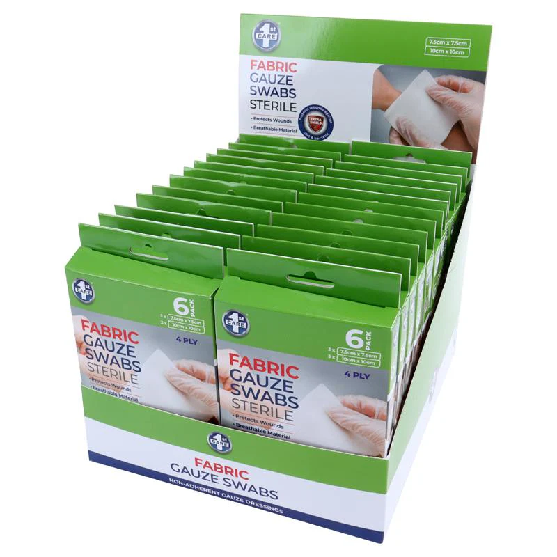 6 Pack Fabric Gauze Dressing Swab Non Adhesive Sterile - Image 3