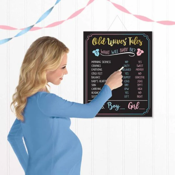 25 Pack Gender Reveal Old Wives Tales What Will Baby Be Game - 40cm x 32cm