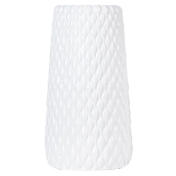 White Ceramic & Cement Geometric Grace Vase - 18cm x 33cm