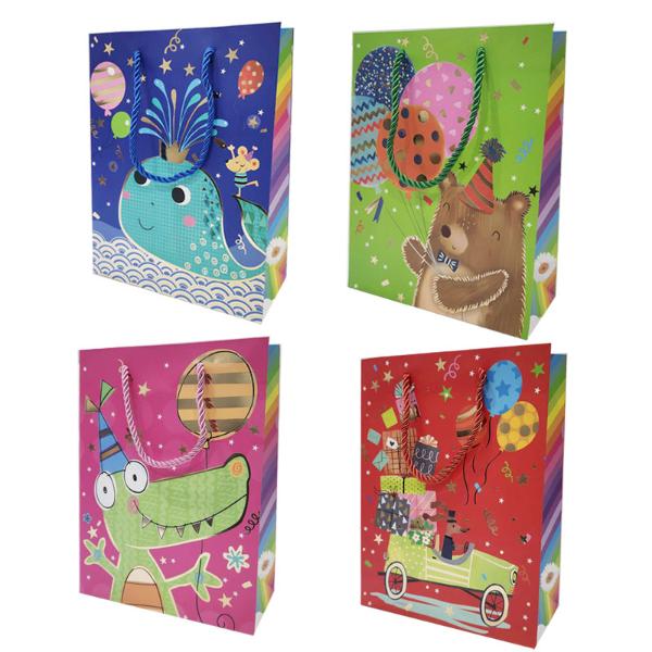 Animals Glitter Gift Bag - 30cm x 39cm x 12cm