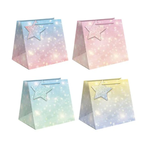 GIFT BAG WIDE BASE 30X30X20CM 4ASST