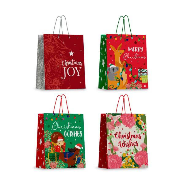 Christmas Australiana 157gsm With Hook Gift Bag - X Large
