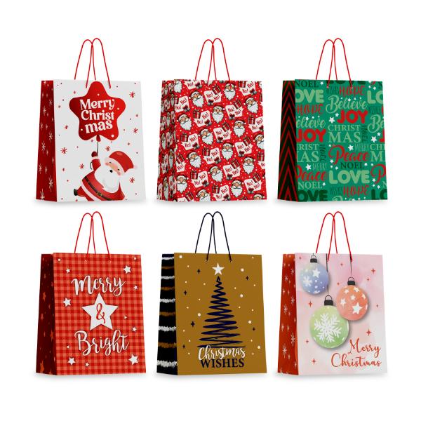 Christmas Basic 157gsm With Hook Gift Bag - X Small