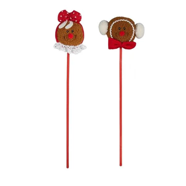 Brown Fabric Gingerbread Pick - 50cm