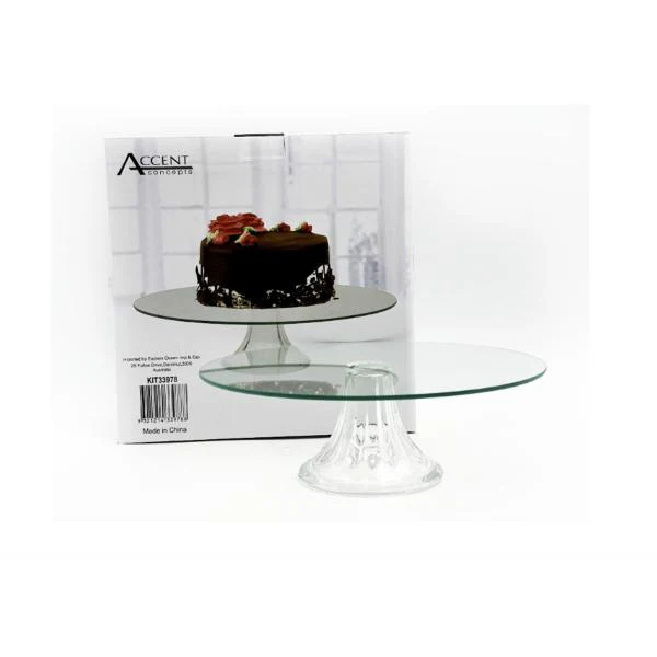 Glass Cake Stand With Gift Box - 25cm x 8.5cm