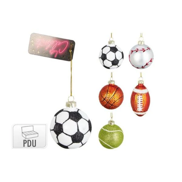 Glass Sports Ball Hanging Decor - 6cm