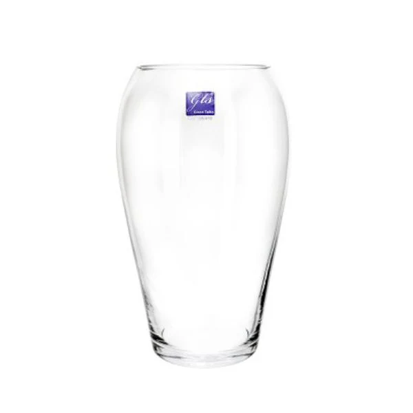 Drum Shape Glass Vase - 23cm