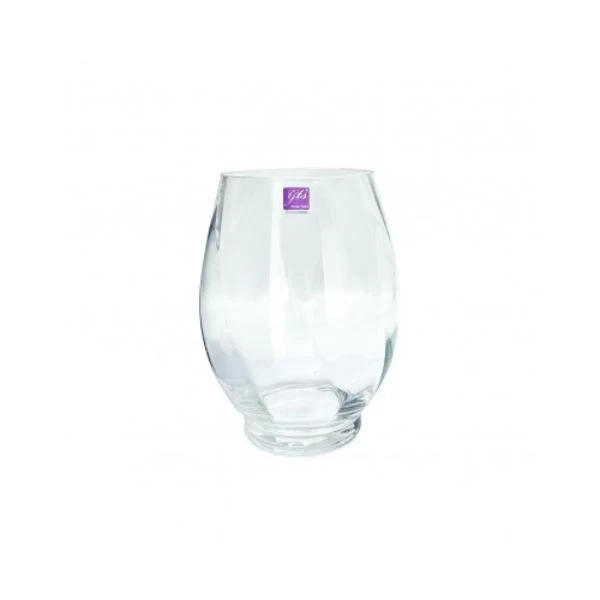 Cylinder Egg Shape Glass Vase - 20cm x 25cm