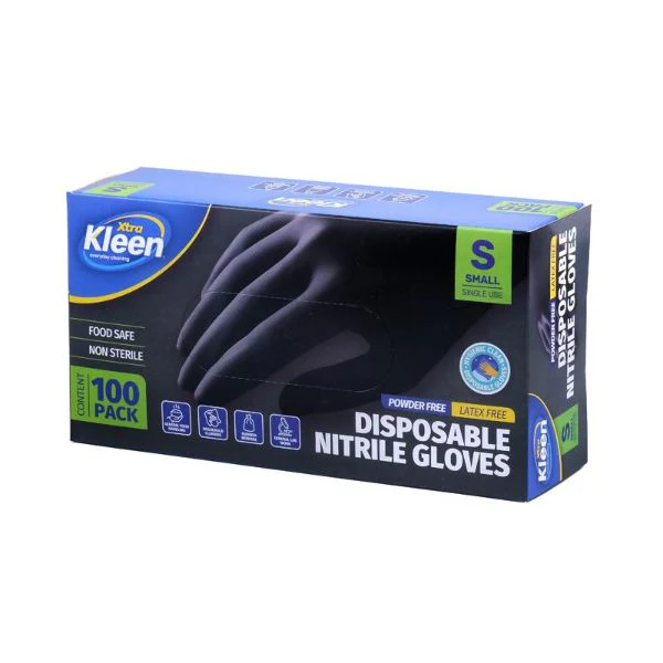 100 Pack Black Small Powder Free Disposable Gloves - Image 3