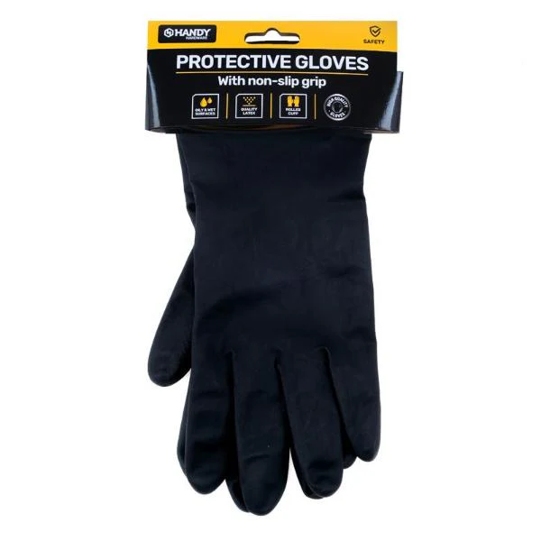 Black Heavy Duty Latex Rubber Gloves