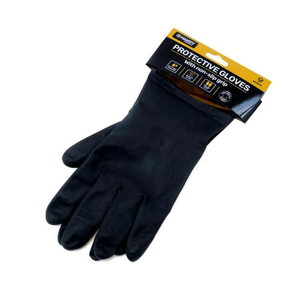 Black Heavy Duty Latex Rubber Gloves - Image 3