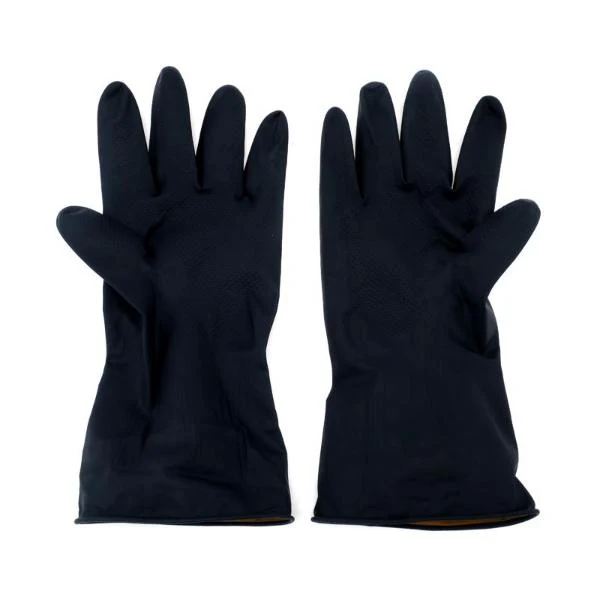 Black Heavy Duty Latex Rubber Gloves - Image 4