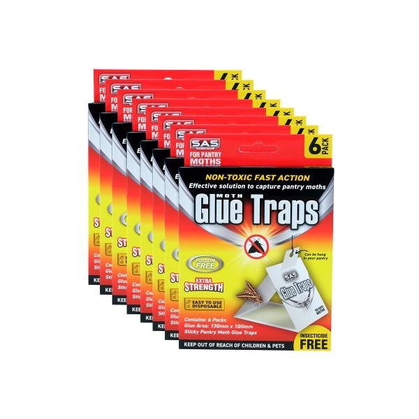 6 Pack White & Clear Glue Moth Trap - 13cm x 10cm
