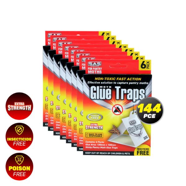 6 Pack White & Clear Glue Moth Trap - 13cm x 10cm - Image 5