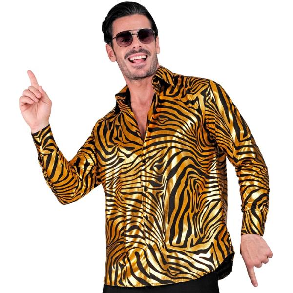 Gold Animalier Party Fashion Shirt - Large - X Large