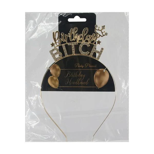 Gold Birthday Bitch Headband - Image 2