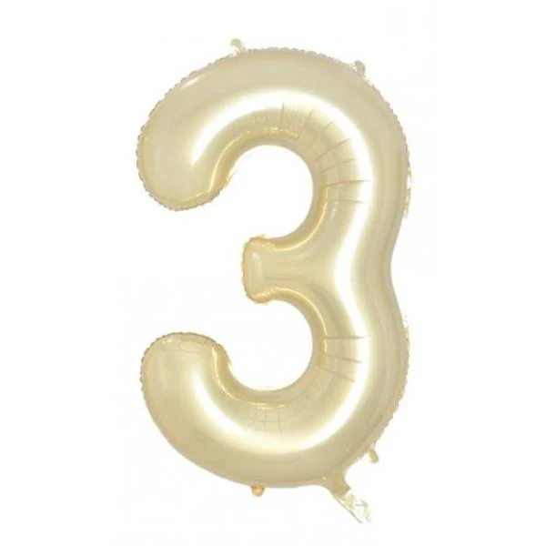 Gold Luxe Decrotex Number 3 Foil Balloon - 86cm