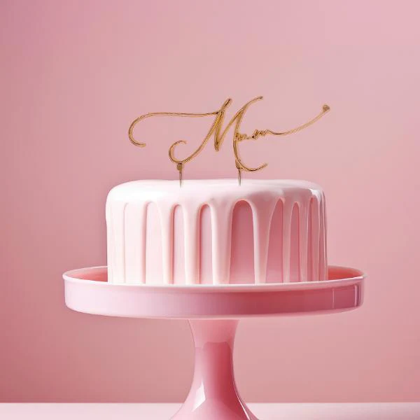 Gold Plated Mum Cake Topper