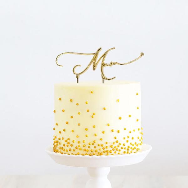 Gold Plated Mum Cake Topper - Image 4