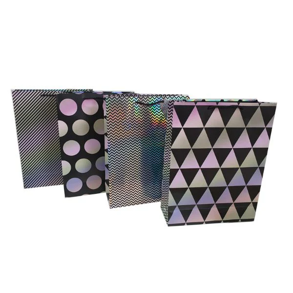 Black Patterns Extra Large Gift Bag - 32cm x 42cm x 11.5cm