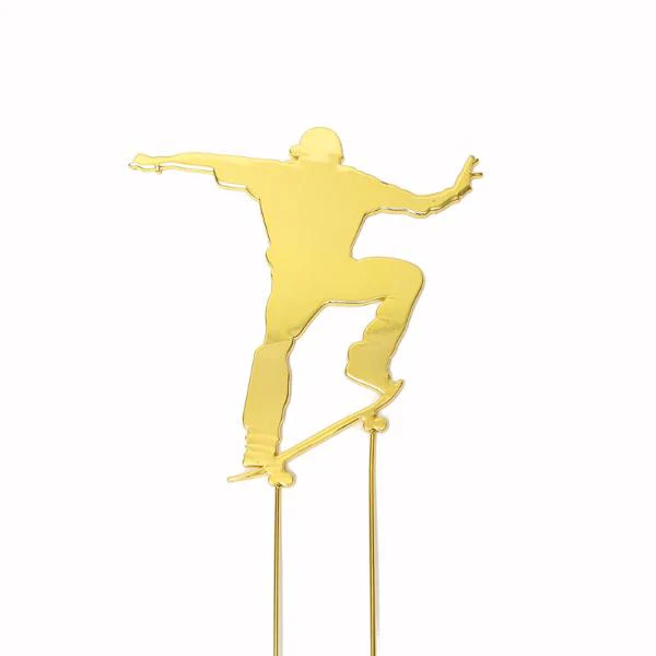 Gold Plated Skater Cake Topper - Image 2