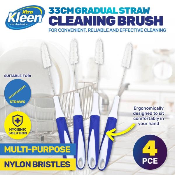 4 Pack Xtra Kleen Gradual Straw Cleaning Brush - 33cm - Image 5