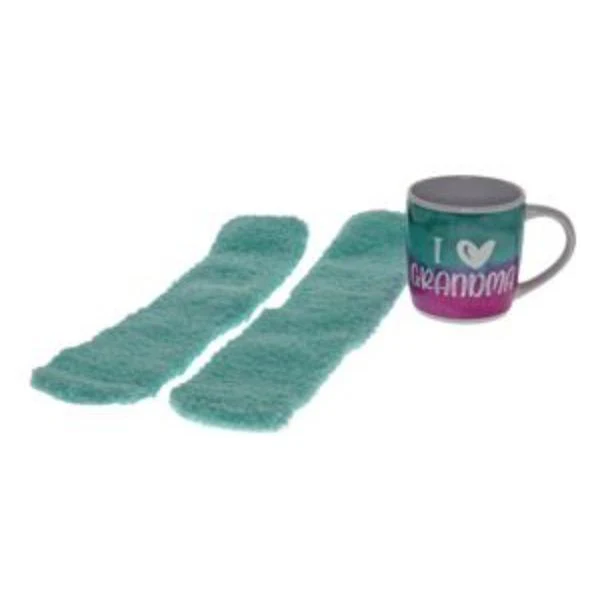 Ceramic Grandmas Relaxing Coffee Mug With Fluffy Socks - 250ml - Image 2