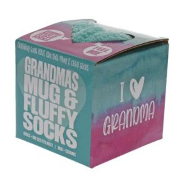 Ceramic Grandmas Relaxing Coffee Mug With Fluffy Socks - 250ml - Image 3