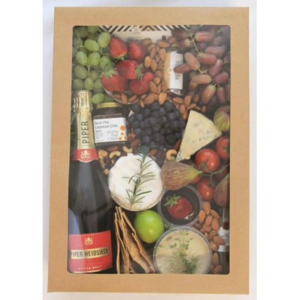 2 Pack Extra Large Eco Kraft Grazing Box With Lid - 45cm x 31cm x 8cm - Image 2