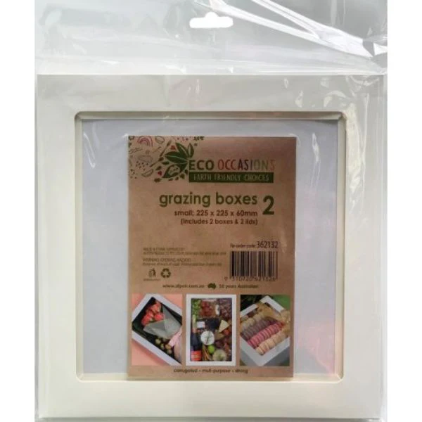 2 Pack Small White Grazing Box With Lid - 22.5cm x 22.5cm x 6cm - Image 4