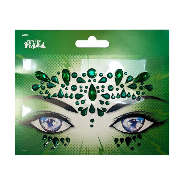 Green Crystal Face Stickers