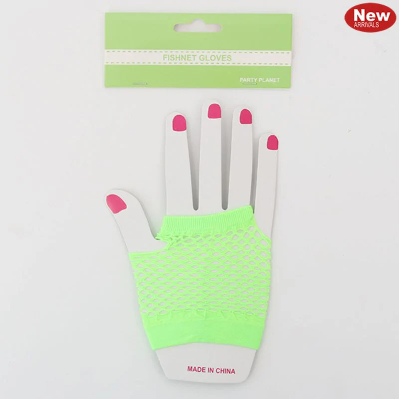 Green Fishnet Gloves