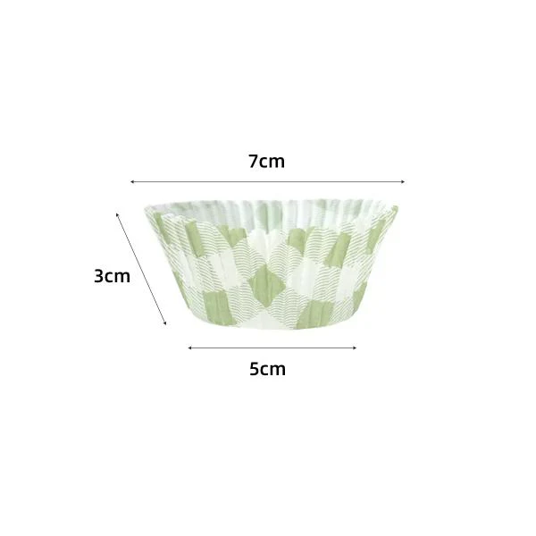 25 Pack Green Gingham Cupcake Cup - 7cm x 3cm x 5cm - Image 3