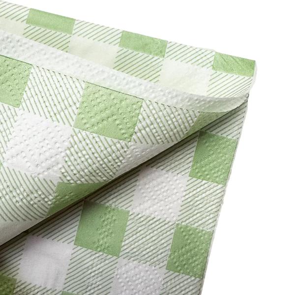25 Pack Green Gingham Lunch Napkin - 33cm x 33cm - Image 4