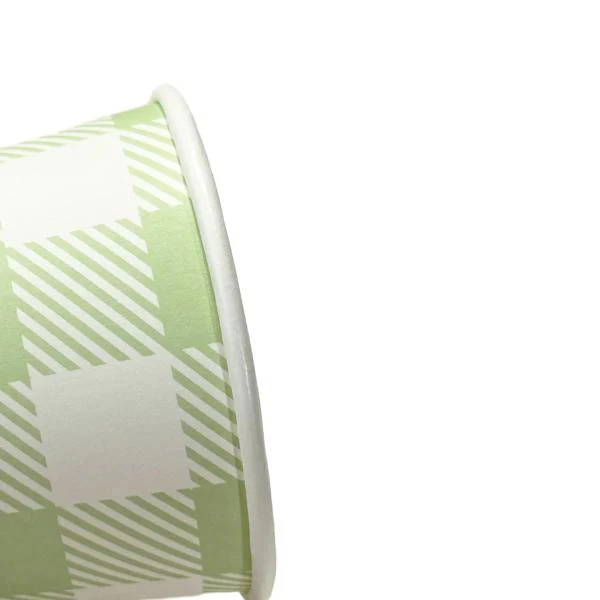 20 Pack Green Gingham Paper Cup - 266ml - Image 5