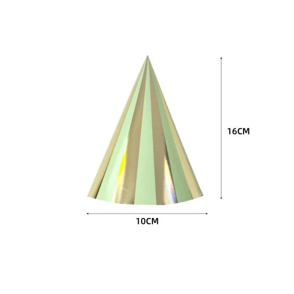 6 Pack Green Gingham Paper Hat - 10cm x 16cm - Image 3