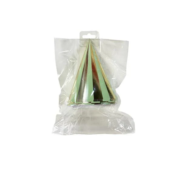 6 Pack Green Gingham Paper Hat - 10cm x 16cm - Image 5