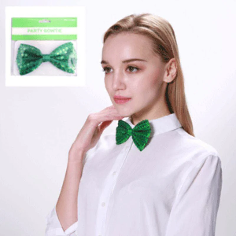 Green Sequin Bowtie