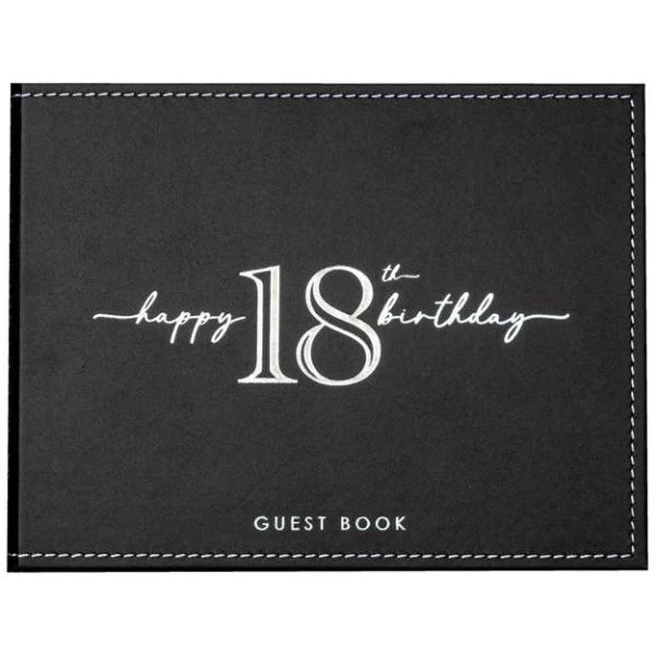 Black 18th Guest Book - 23cm x 18cm