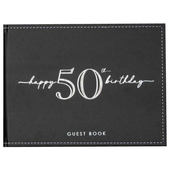 Black 50th Guest Book - 23cm x 18cm