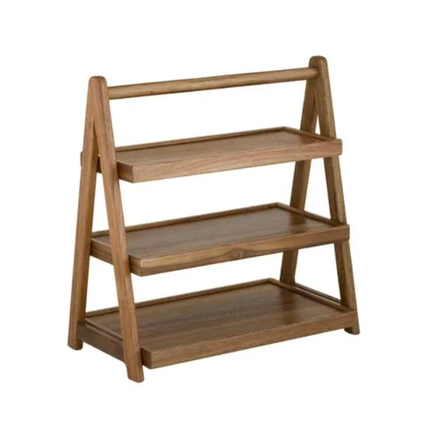 Natural Gusto Wood 3 Tier Shelf - 40cm x 23cm x 42.5cm