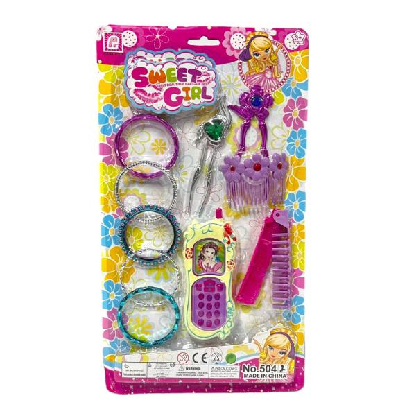 Sweet Girls Hair Accessory And Phone Set