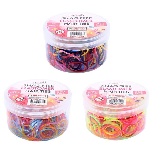 300 Pack Assorted Hair Elastic Ties